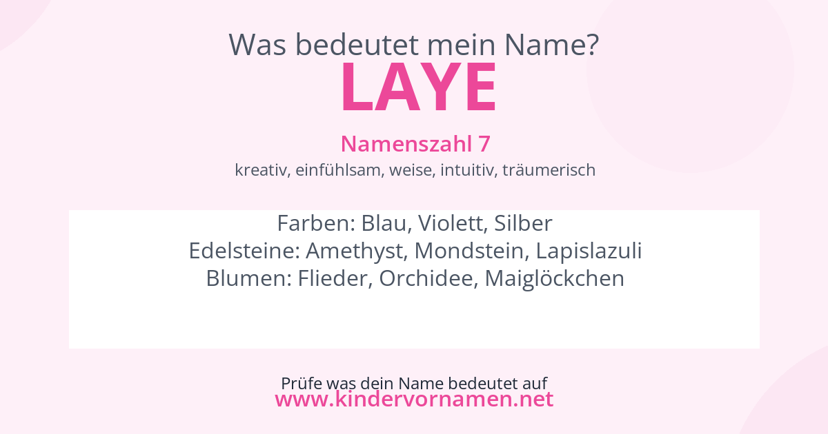 Was bedeutet der Name Laye?