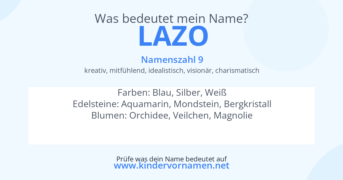 Was bedeutet der Name Lazo?