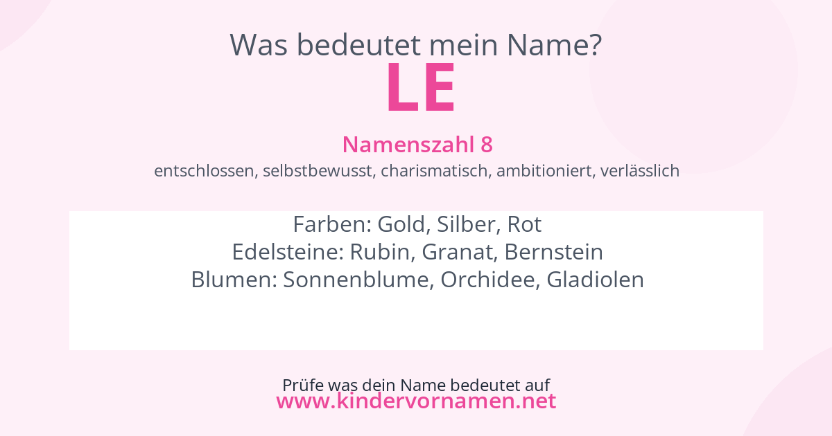 Was bedeutet der Name Le?