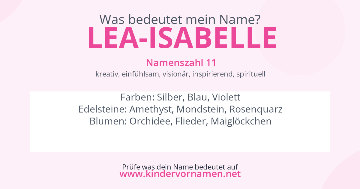 Was bedeutet der Name Lea-Isabelle?