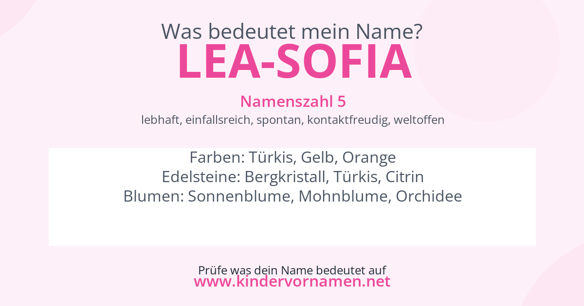 Was bedeutet der Name Lea-Sofia?