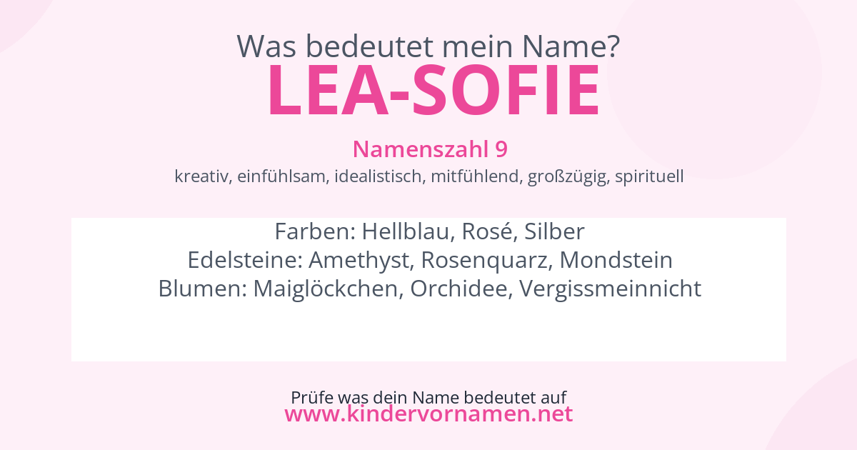 Was bedeutet der Name Lea-Sofie?