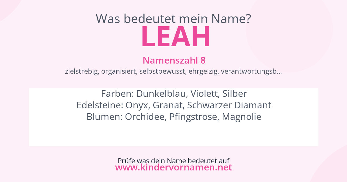 Was bedeutet der Name Leah?