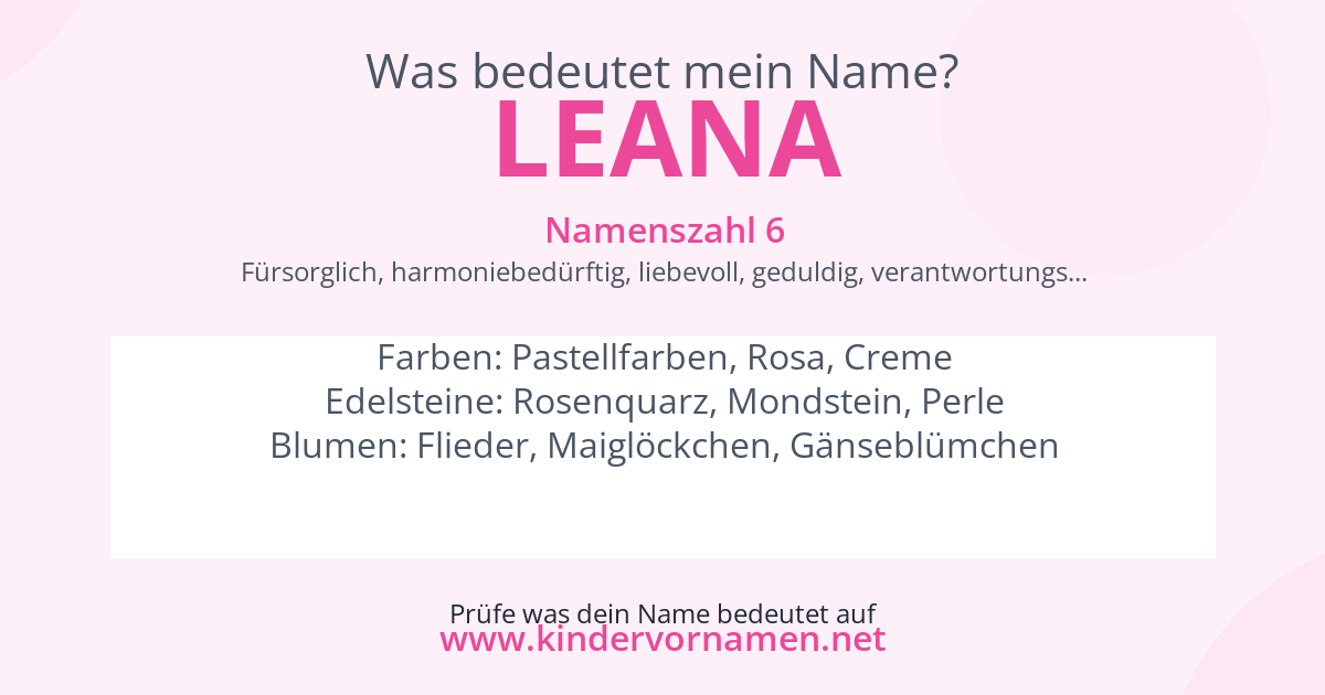 Was bedeutet der Name Leana?