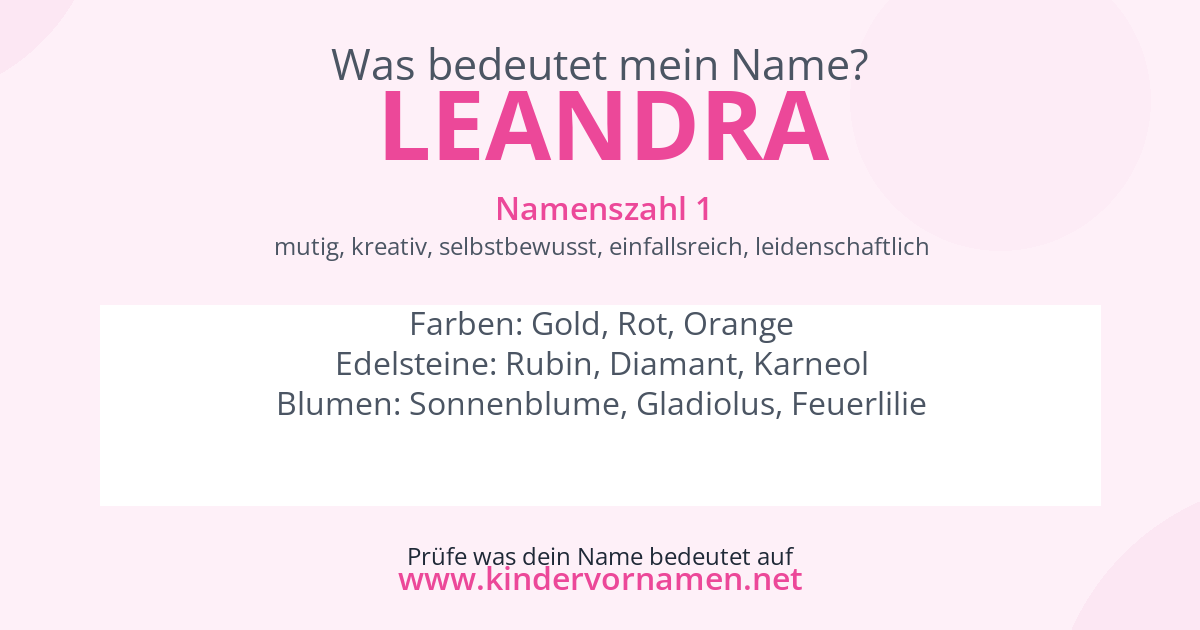 Was bedeutet der Name Leandra?
