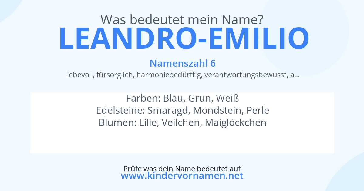 Was bedeutet der Name Leandro-Emilio?