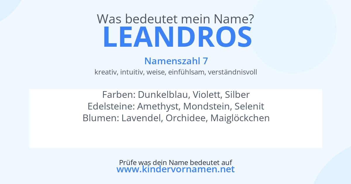 Was bedeutet der Name Leandros?