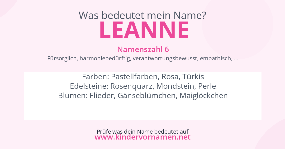 Was bedeutet der Name Leanne?