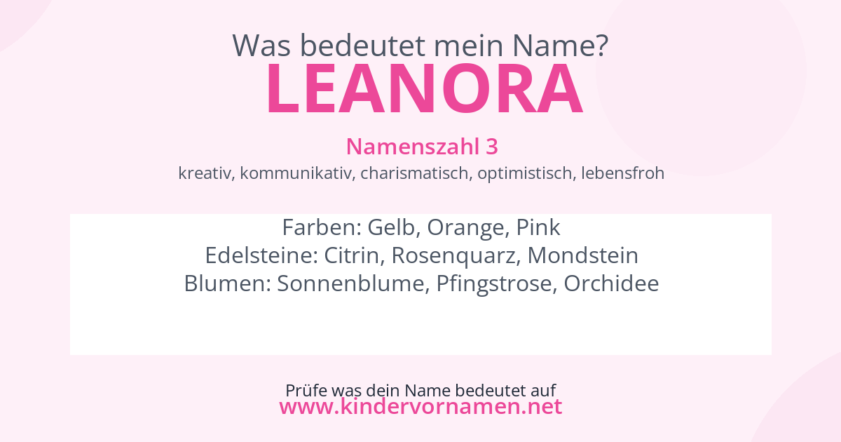 Was bedeutet der Name Leanora?