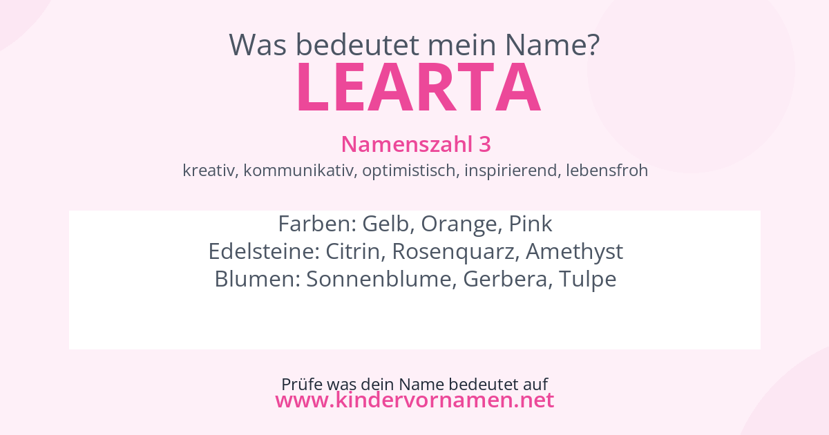 Was bedeutet der Name Learta?