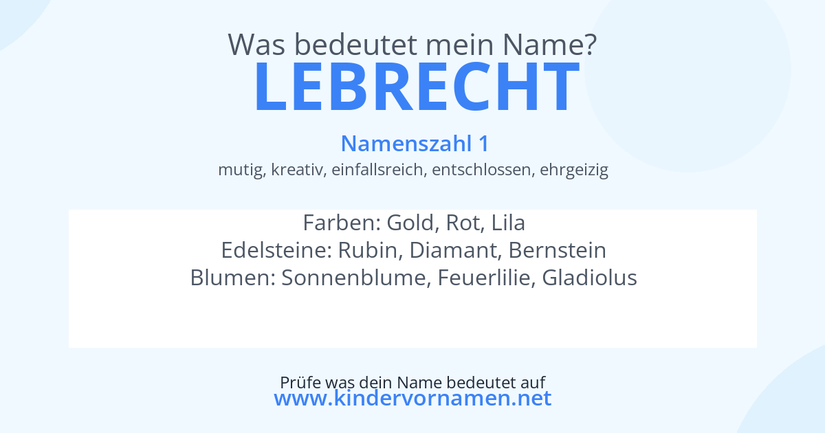 Was bedeutet der Name Lebrecht?