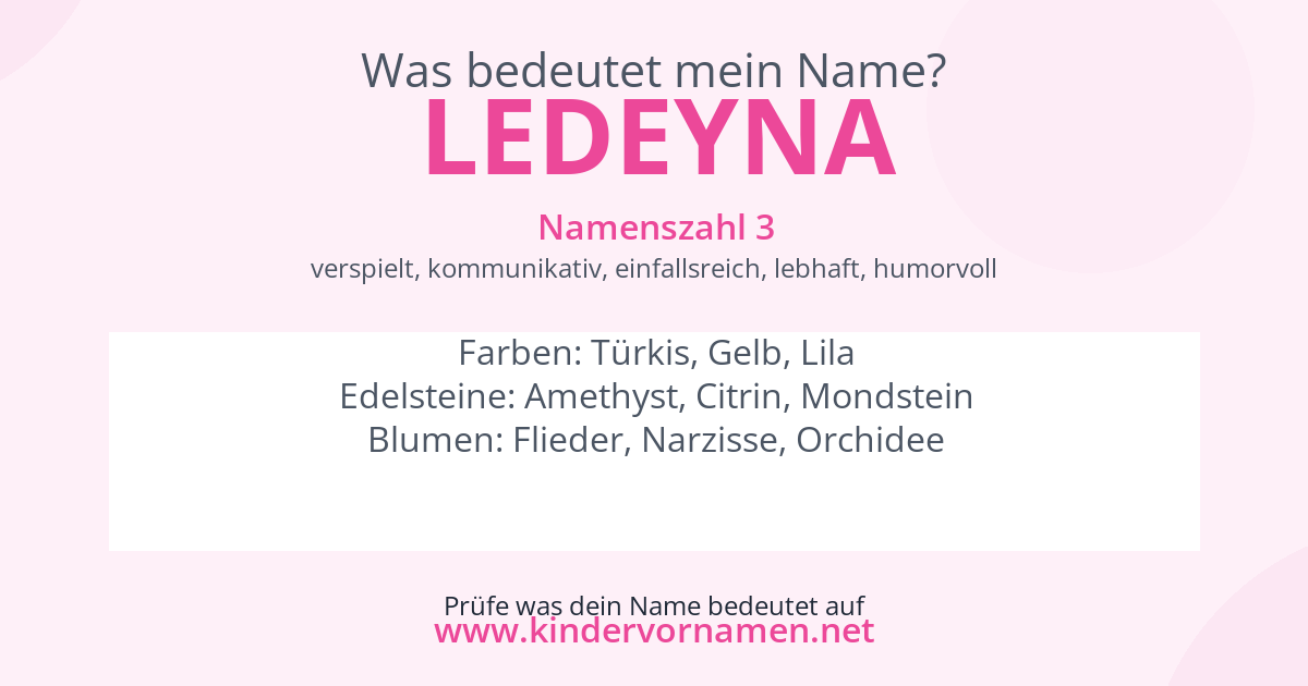 Was bedeutet der Name Ledeyna?