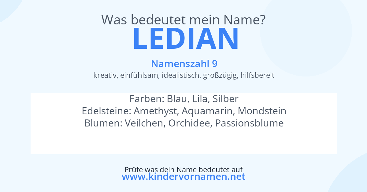 Was bedeutet der Name Ledian?