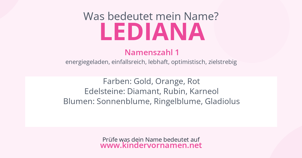Was bedeutet der Name Lediana?