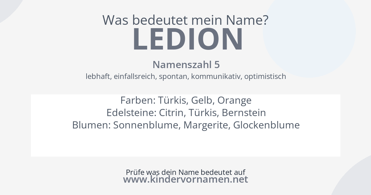 Was bedeutet der Name Ledion?