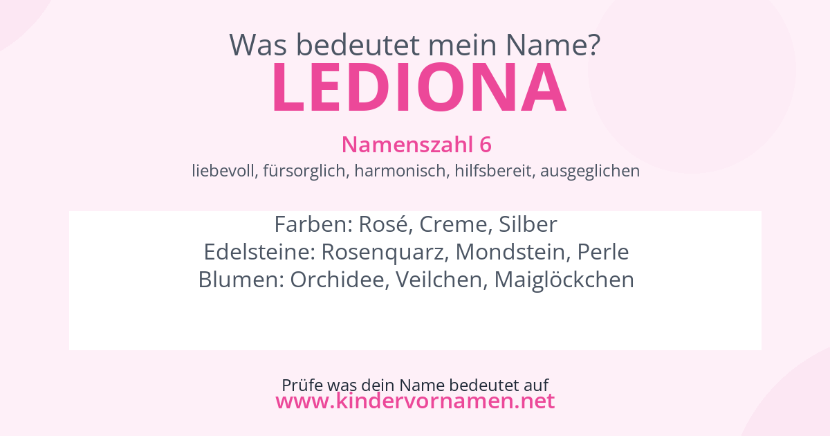 Was bedeutet der Name Lediona?