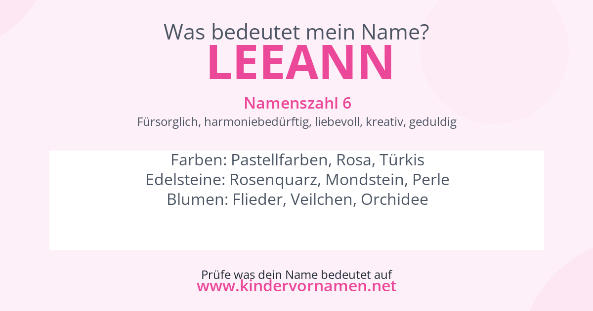 Was bedeutet der Name Leeann?
