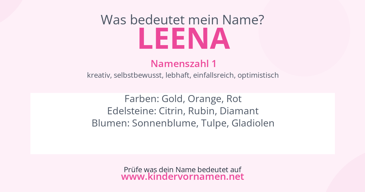 Was bedeutet der Name Leena?