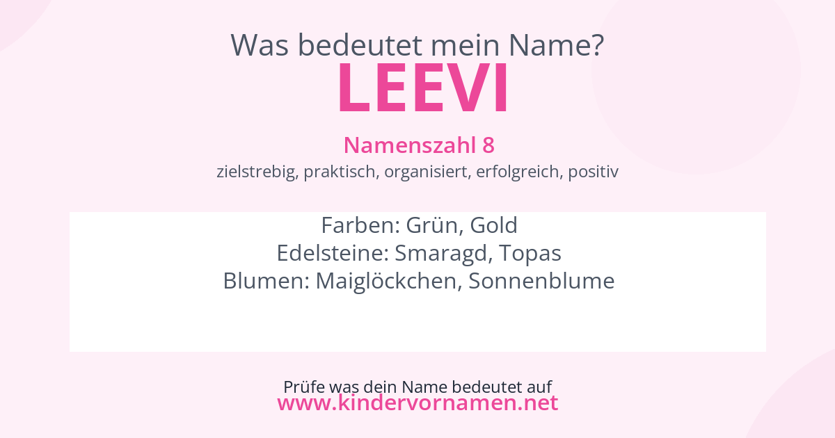 Was bedeutet der Name Leevi?