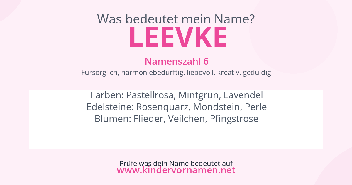 Was bedeutet der Name Leevke?
