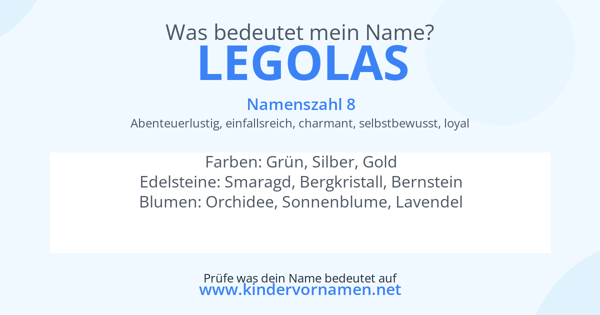 Was bedeutet der Name Legolas?