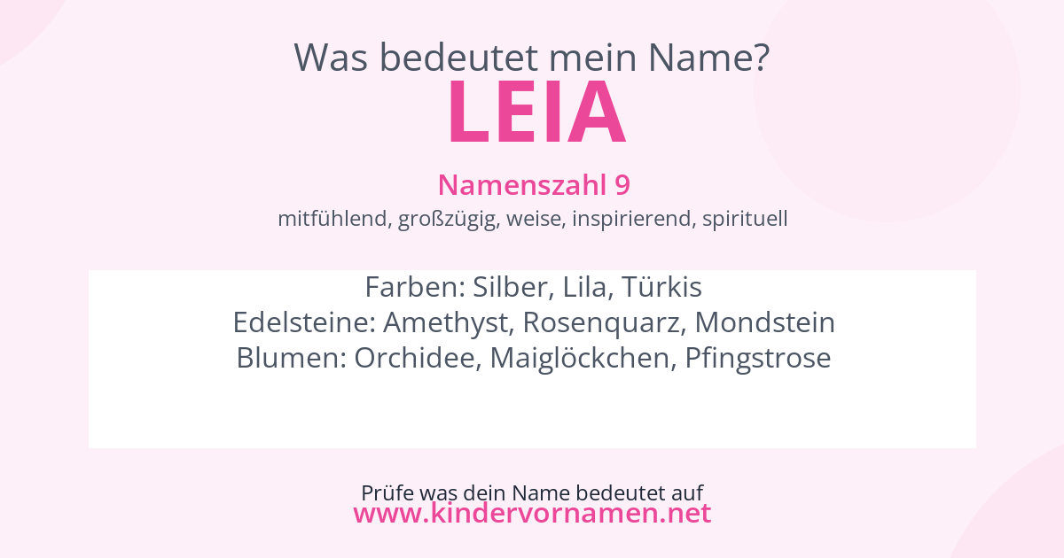 Was bedeutet der Name Leia?