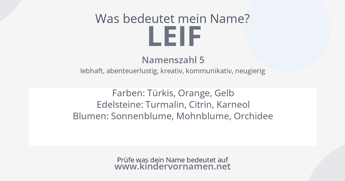 Was bedeutet der Name Leif?