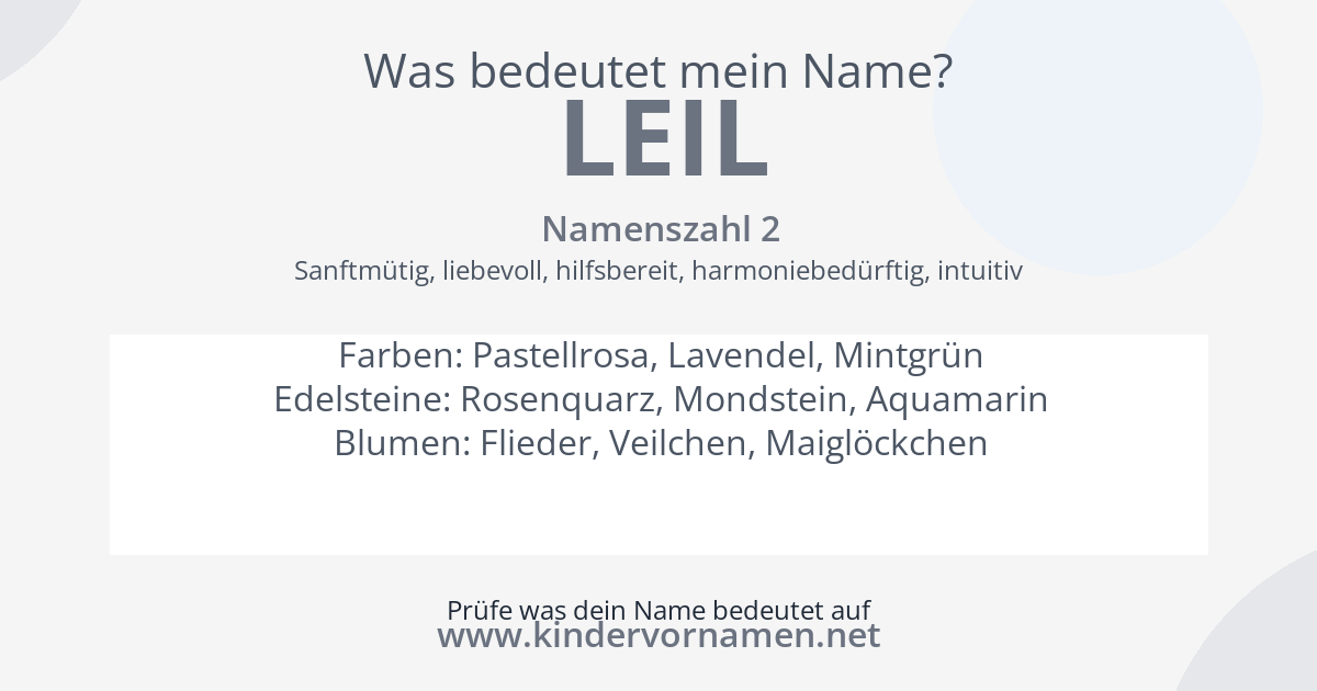 Was bedeutet der Name Leil?