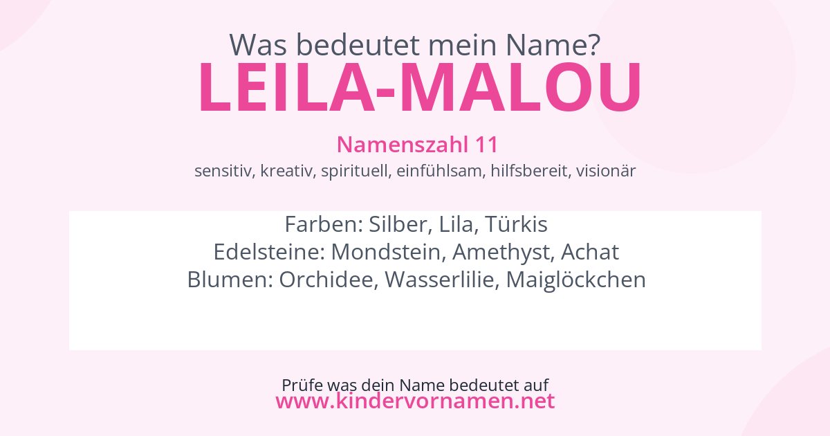 Was bedeutet der Name Leila-Malou?