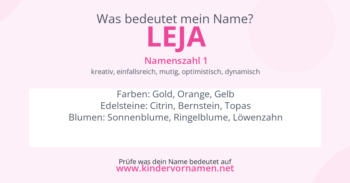 Was bedeutet der Name Leja?