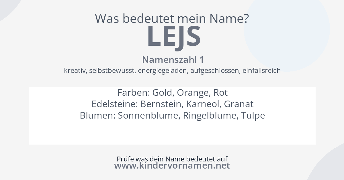 Was bedeutet der Name Lejs?