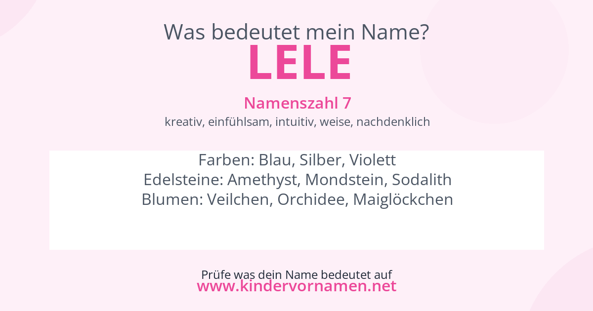 Was bedeutet der Name Lele?