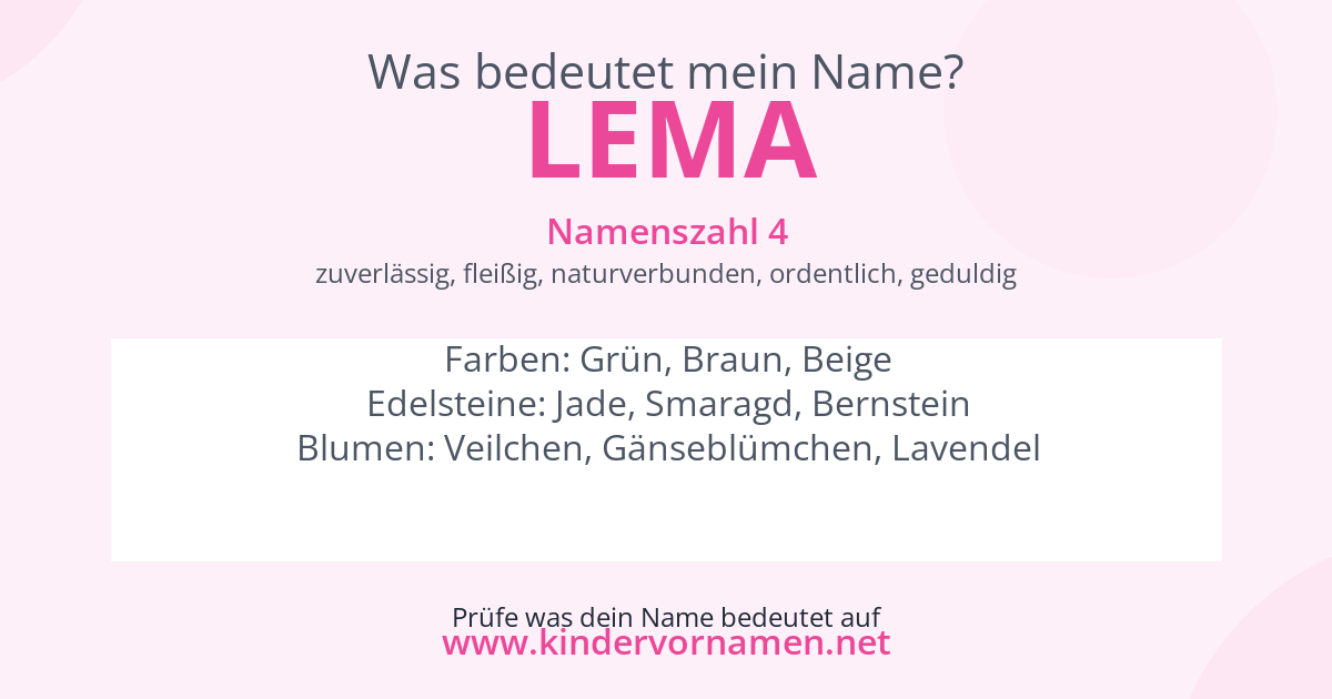 Was bedeutet der Name Lema?