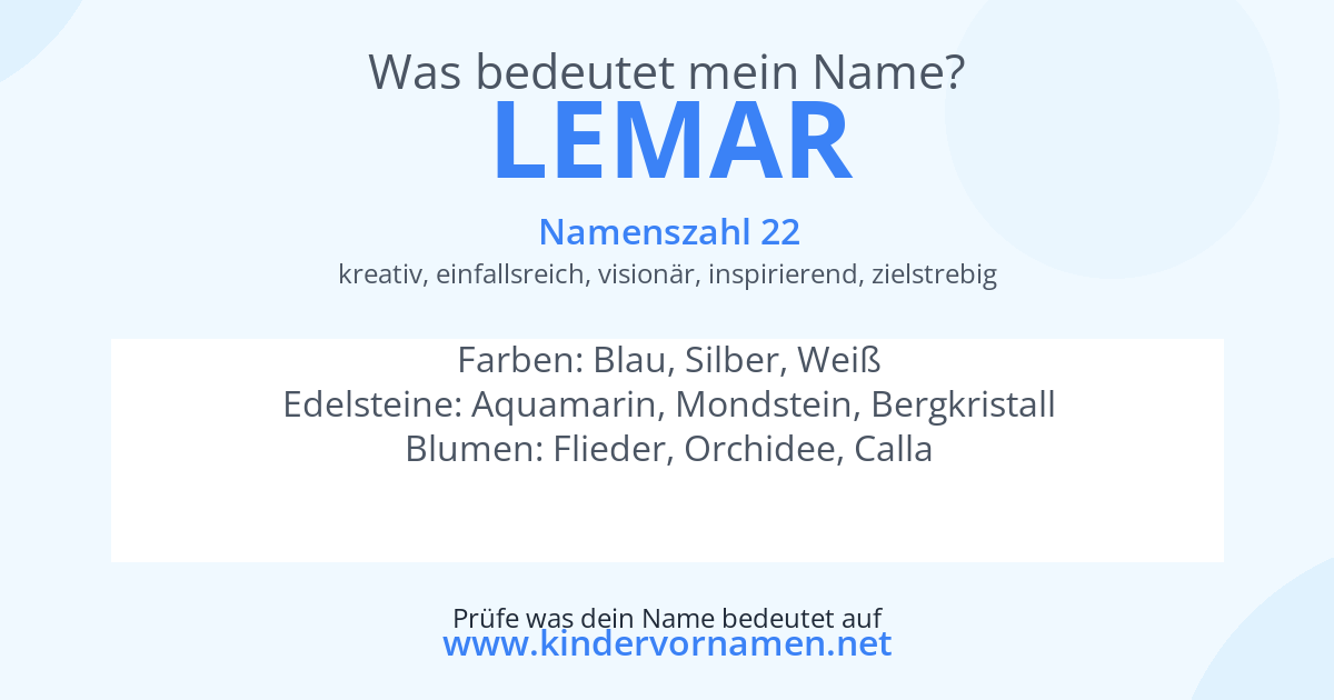 Was bedeutet der Name Lemar?