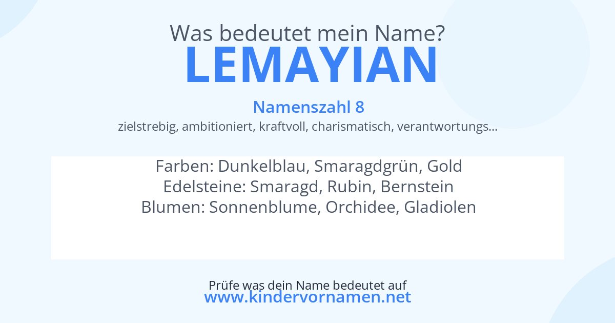 Was bedeutet der Name Lemayian?