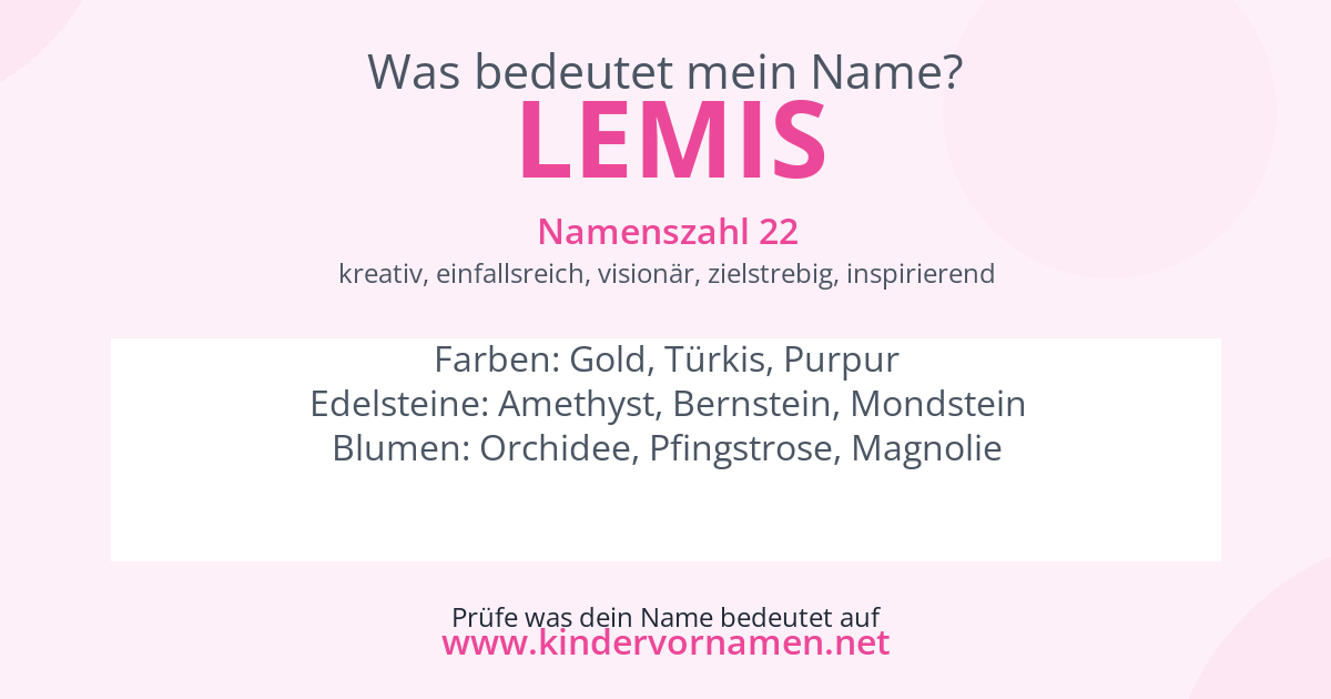 Was bedeutet der Name Lemis?