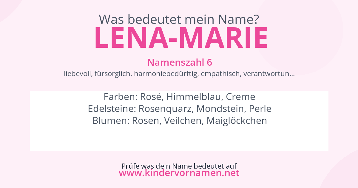 Was bedeutet der Name Lena-Marie?