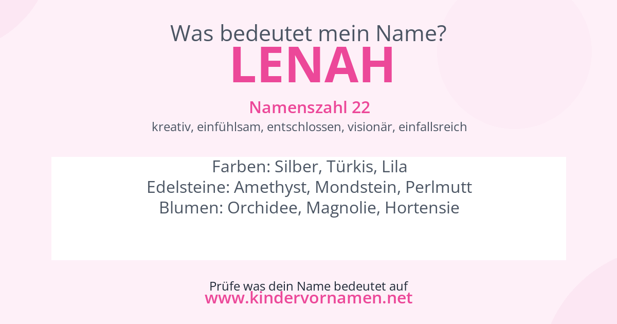 Was bedeutet der Name Lenah?