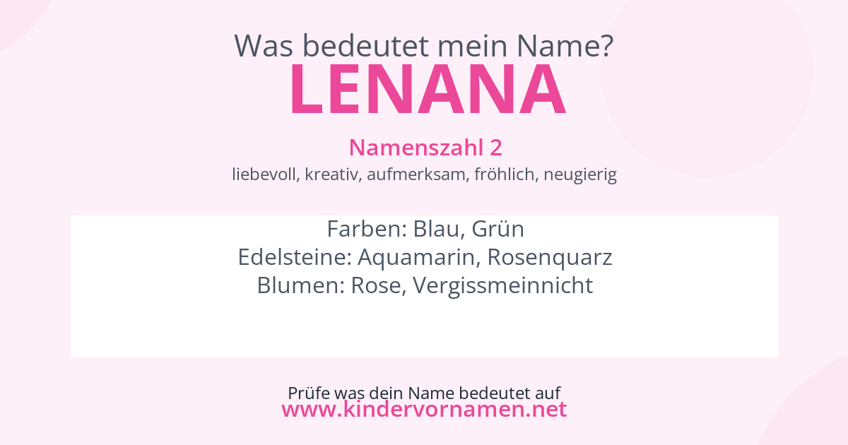 Was bedeutet der Name Lenana?