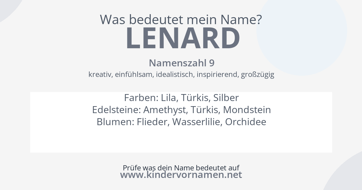 Was bedeutet der Name Lenard?