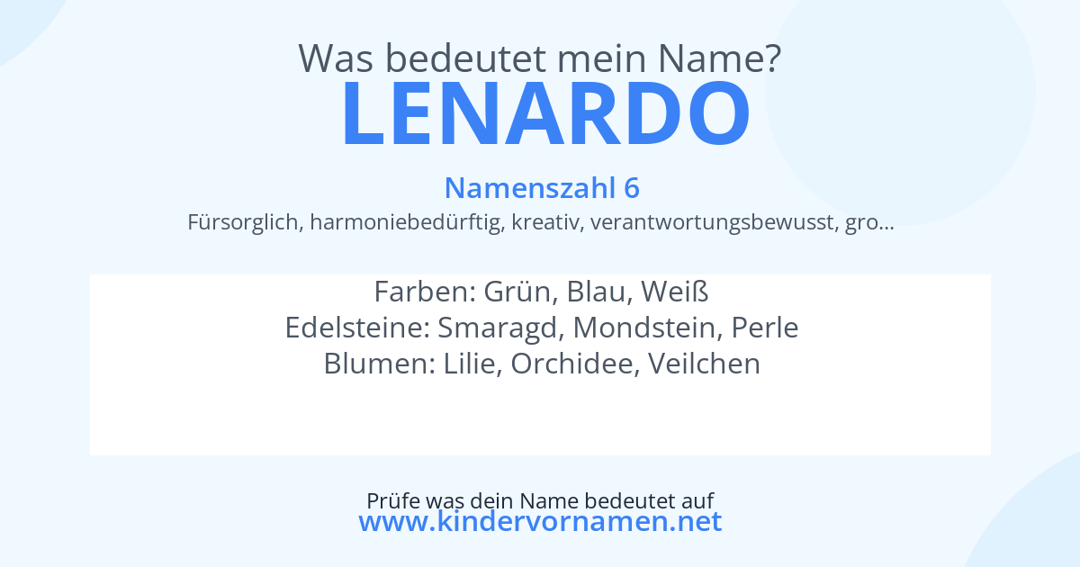 Was bedeutet der Name Lenardo?