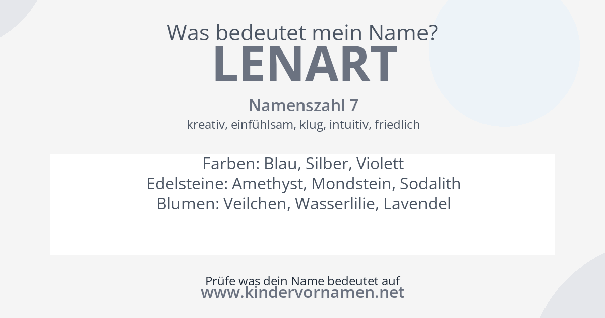 Was bedeutet der Name Lenart?