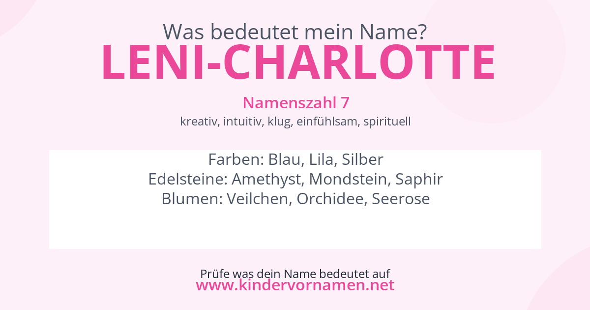 Was bedeutet der Name Leni-Charlotte?