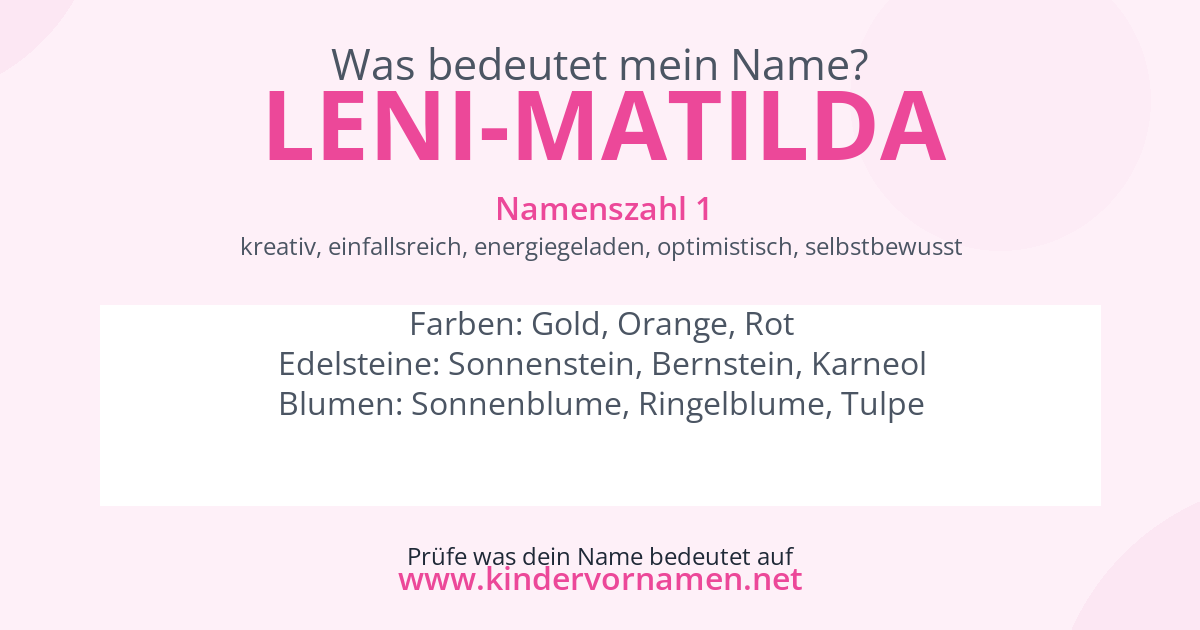 Was bedeutet der Name Leni-Matilda?