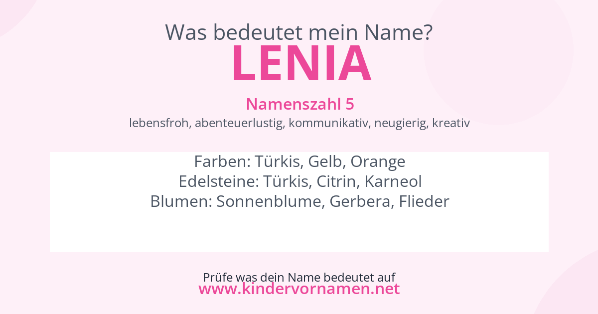 Was bedeutet der Name Lenia?