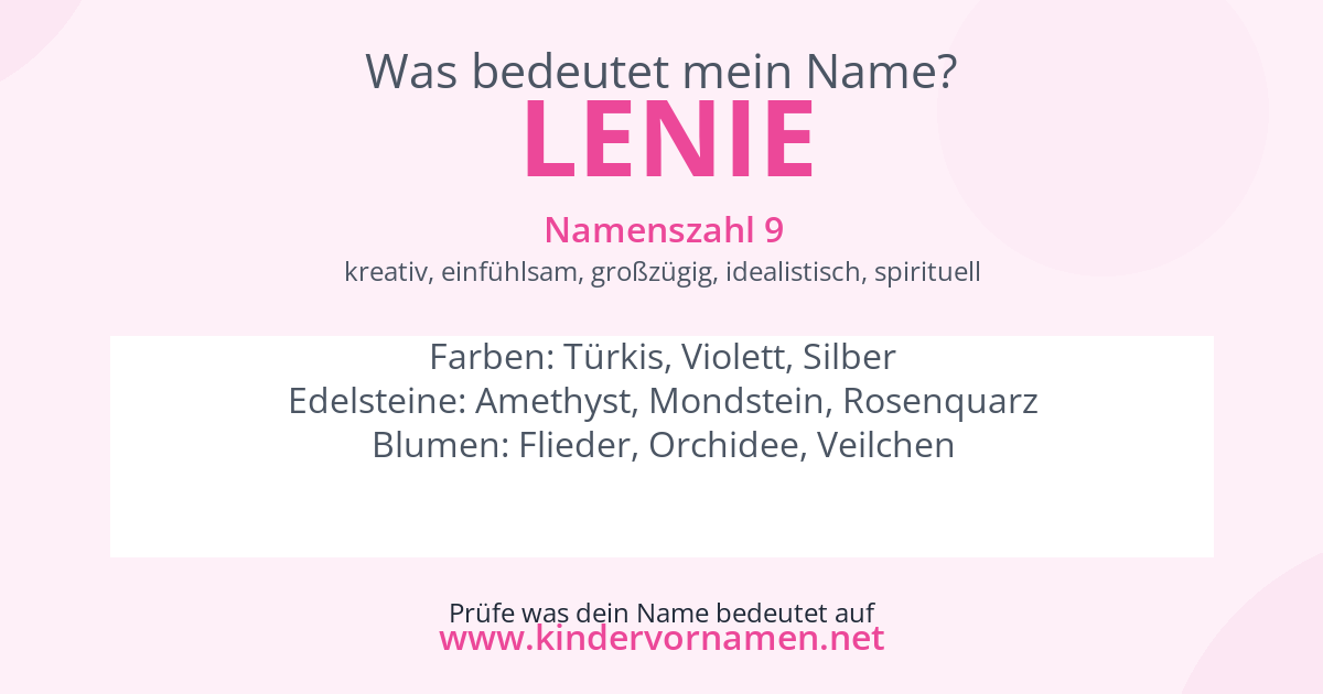 Was bedeutet der Name Lenie?
