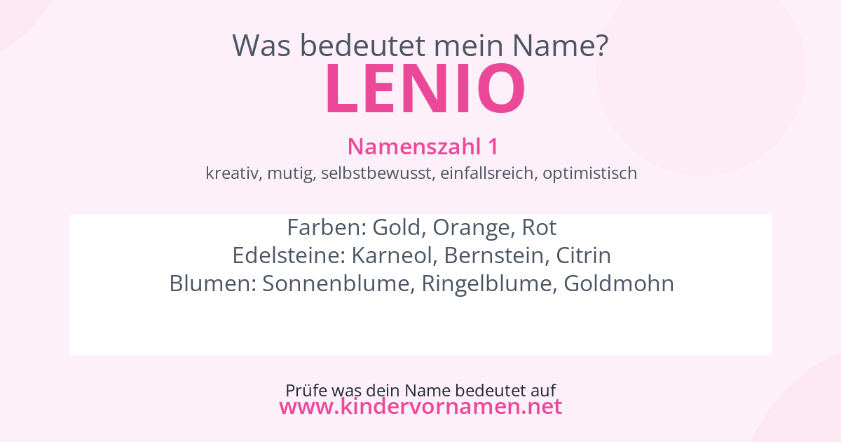 Was bedeutet der Name Lenio?