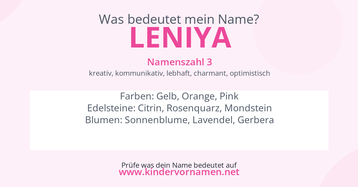 Was bedeutet der Name Leniya?
