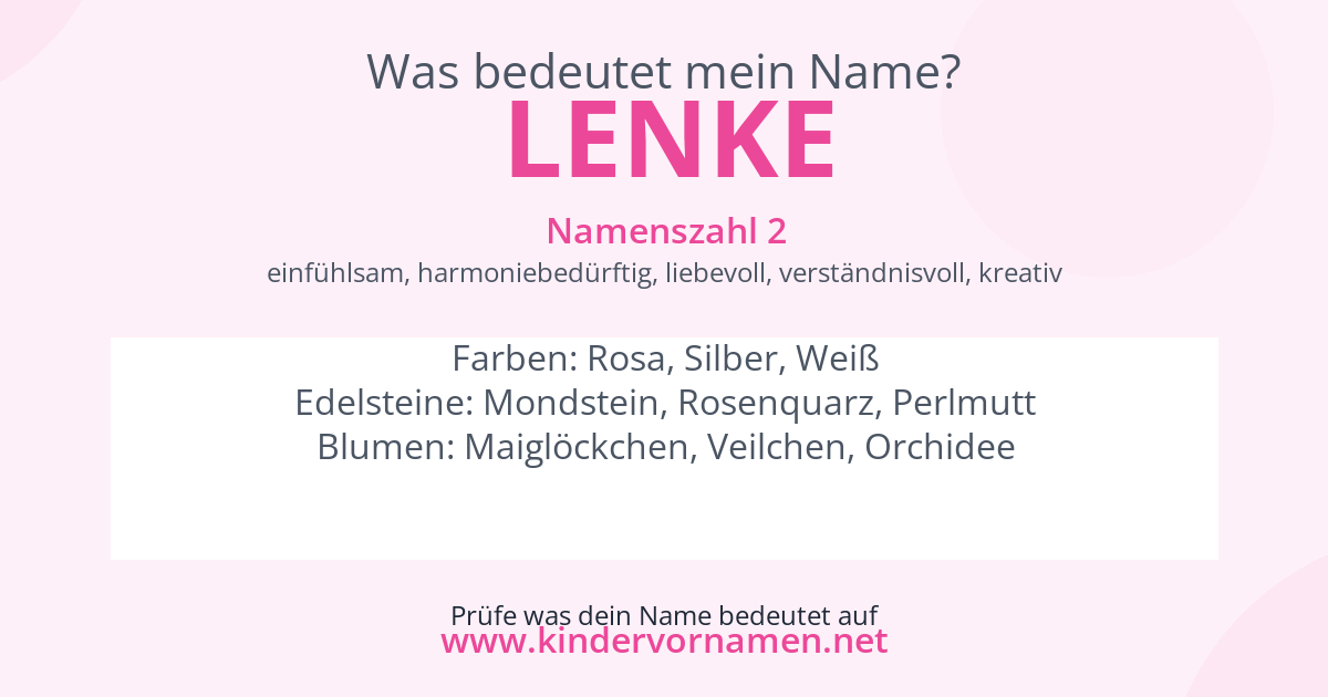 Was bedeutet der Name Lenke?