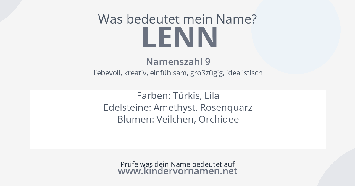 Was bedeutet der Name Lenn?